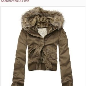 Abercrombie and Fitch bomber jacket fur lined
